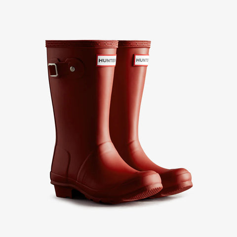 Hunter Original Kids Wellington Boots in Military Red