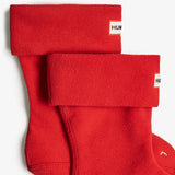 Hunter Kids Recycled Fleece Cuff Boot Socks in Red