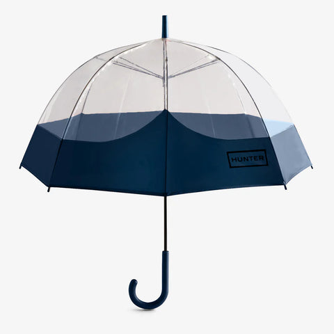 Hunter Transparent Moustache Bubble Umbrella in Navy