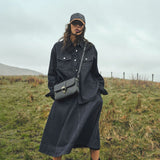 Barbour Rosa Leather Cross Body Bag in Black