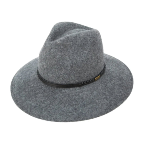 Barbour Women's Tack Fedora Hat in Charcoal Grey