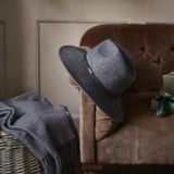 Barbour Women's Tack Fedora Hat in Charcoal Grey