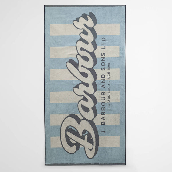 Barbour Archive Beach Towel with Surf Blue Logo
