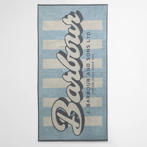 Barbour Archive Beach Towel with Surf Blue Logo