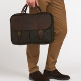 Barbour Wax Leather Briefcase in Olive