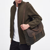 Barbour Wax Leather Briefcase in Olive