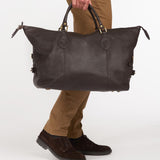 Barbour - Leather Medium Travel Explorer Bag in Chocolate