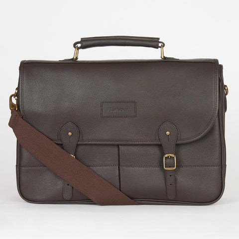 Barbour - Leather Briefcase in Chocolate