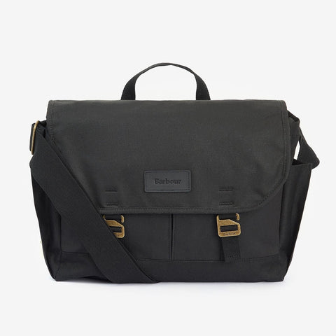 Barbour Essential Wax Messenger Bag in Black