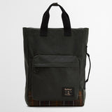 Barbour Field Wax Backpack in Sage/Classic Tartan