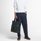 Barbour Field Wax Backpack in Sage/Classic Tartan