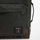 Barbour Field Wax Backpack in Sage/Classic Tartan