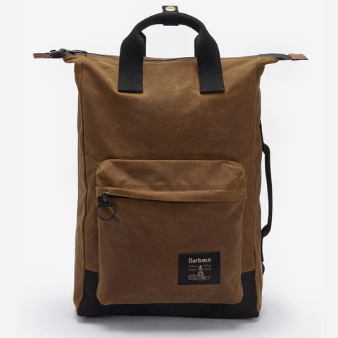 Barbour Field Wax Backpack in Tan/Black