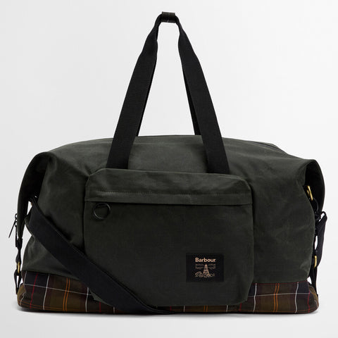 Barbour Field Waxed Holdall in Sage/Classic