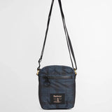 Barbour Field Wax Crossbody Bag in Navy Tartan