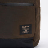 Barbour Field Wax Fold Over Top Backpack in Olive/Black