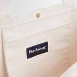 Barbour Logo Tote Bag in Ecru/Green