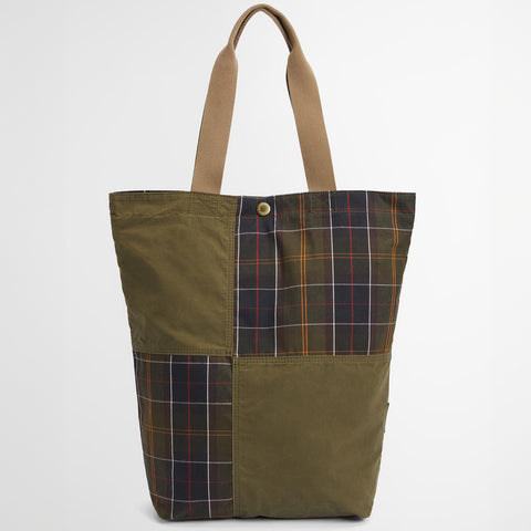 Barbour Transport Patchwork Tote Bag in Dusky Green