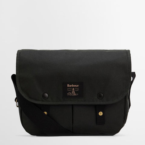 Barbour Field Waxed Riever Crossbody Bag in Sage