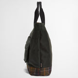 Barbour Field Waxed Tote Bag in Sage/Classic Tartan