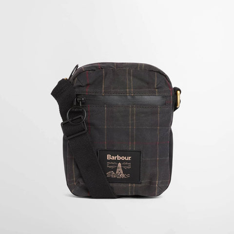 Barbour Field Wax Crossbody Bag in Dark Classic Tartan