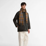 Barbour Tartan Lambswool Scarf in Dark Dress Tartan