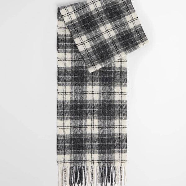 Barbour Tartan Lambswool Scarf in Monochrome Tartan