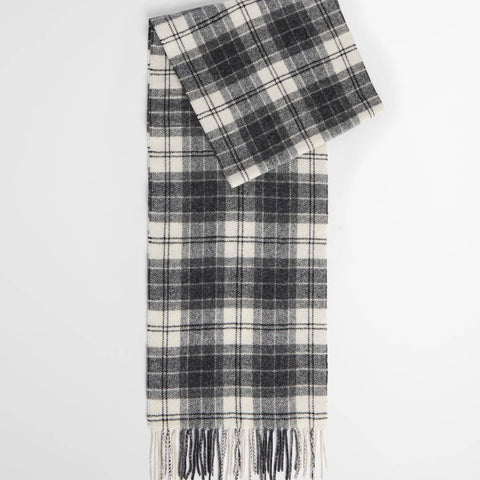 Barbour Tartan Lambswool Scarf in Monochrome Tartan