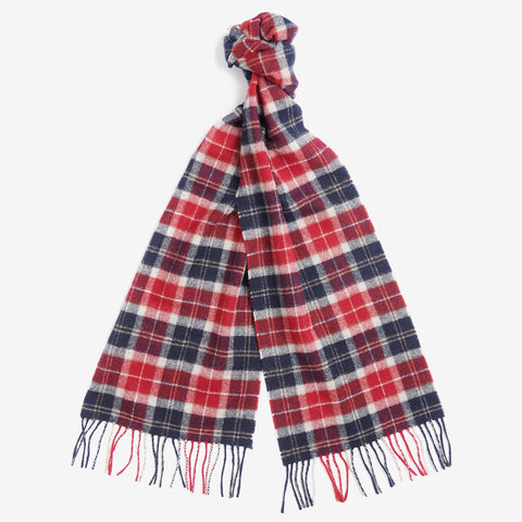 Barbour Lambswool Tartan Scarf in Cranberry