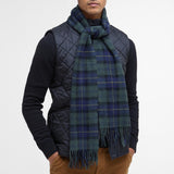 Barbour Tartan Lambswool Scarf in Olive Night
