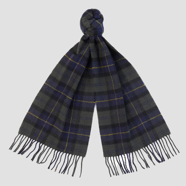 Barbour Tartan Lambswool Scarf in Olive Night