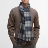 Barbour Wool & Cashmere Scarf in Grey Midnight Tartan
