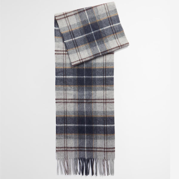 Barbour Wool & Cashmere Scarf in Grey Midnight Tartan