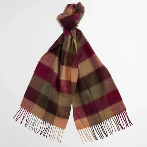 Barbour Lambswool Scarf in Tawny Port