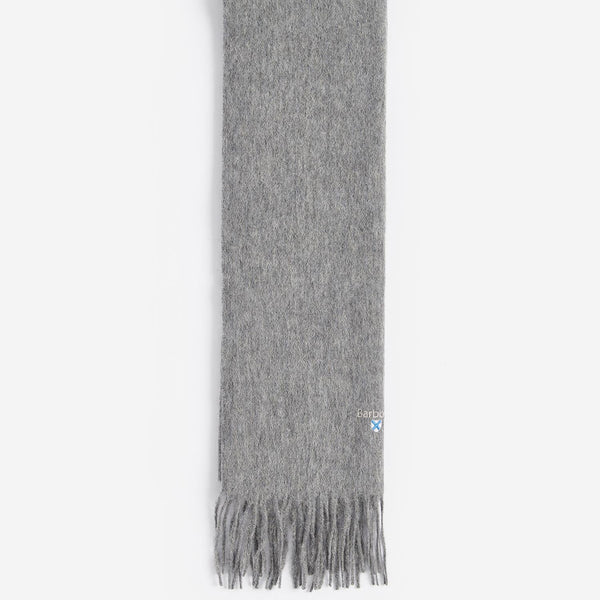 Barbour Plain Lambswool Scarf in Light Grey Marl
