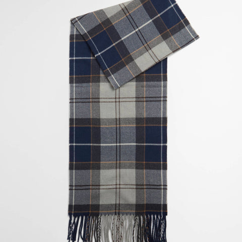 Barbour Galingale Scarf in Grey Midnight Tartan