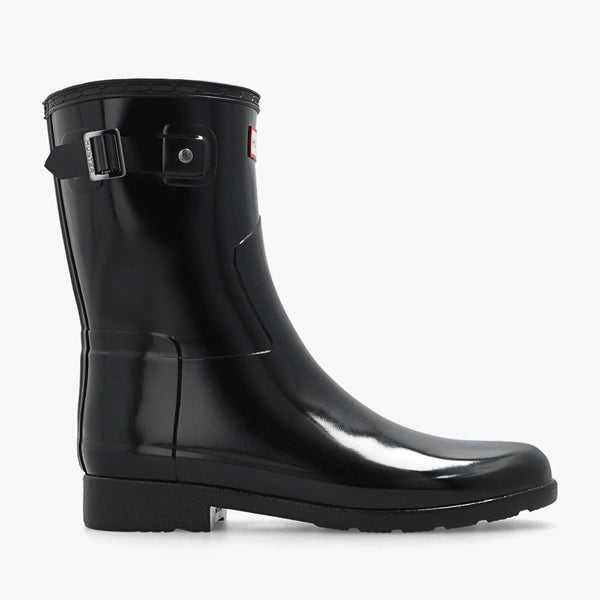 Hunter Women's Original Refined Short Rain Boots in Black Gloss