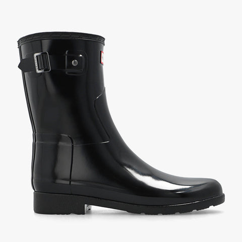 Hunter Women's Original Refined Short Rain Boots in Black Gloss