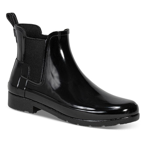 Hunter Women's Refined Chelsea Gloss Boot in Black