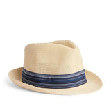 Barbour Belford Trilby Hat in Ecru/Blue