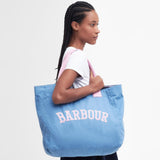Barbour Logo Holiday Tote Bag in Chambray Blue