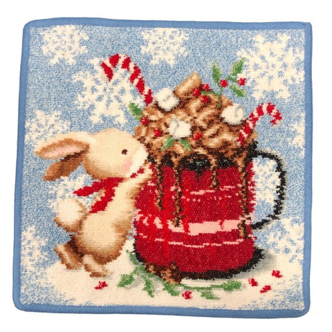 Feiler Christmas 2023 Bunny with Hot Chocolate - Blue