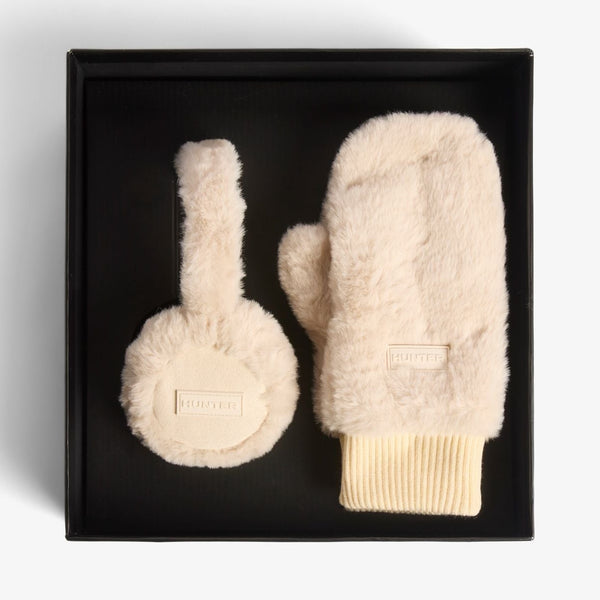 Hunter Women's Blackmuir Sherpa Earmuffs/Mitten Box Set in Gravel