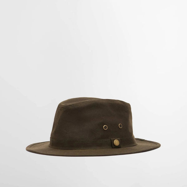 Barbour Men's Cryton Waxed Safari Hat in Olive