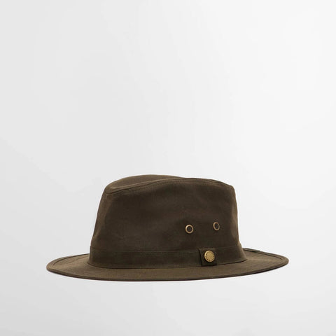 Barbour Men's Cryton Waxed Safari Hat in Olive