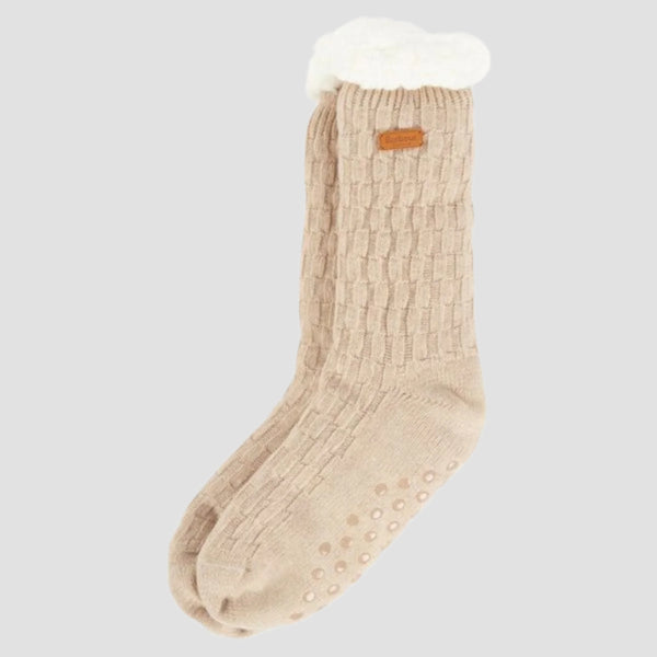 Barbour Women's Cable Knit Socks in Oatmeal
