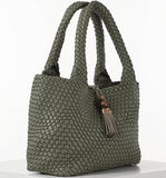Luella Grey Saskia Large Woven Tote in Khaki