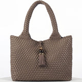 Luella Grey Saskia Large Woven Tote in Peat