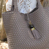 Luella Grey Saskia Large Woven Tote in Peat