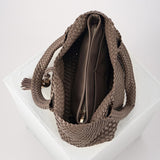 Luella Grey Saskia Large Woven Tote in Peat
